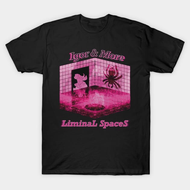 Igor & More Tarantula Liminal Spaces Pink T-Shirt by IgorAndMore